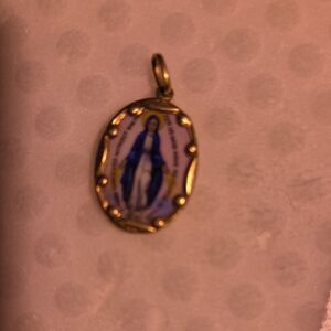 Gold and Blue Religious Pendant